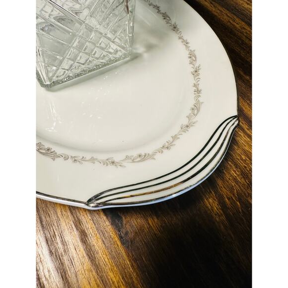 Vintage Noritake China Crestmont Serving Platter Silver Detail Trim Classic - Picture 6 of 7